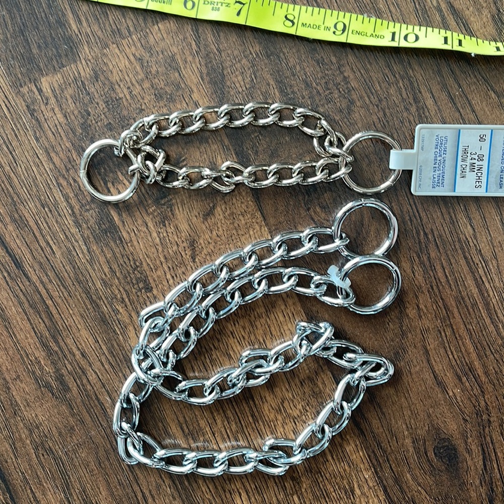 Sprenger Dog Chain Slip Collar 26” and Throw Chain.  2 Items.